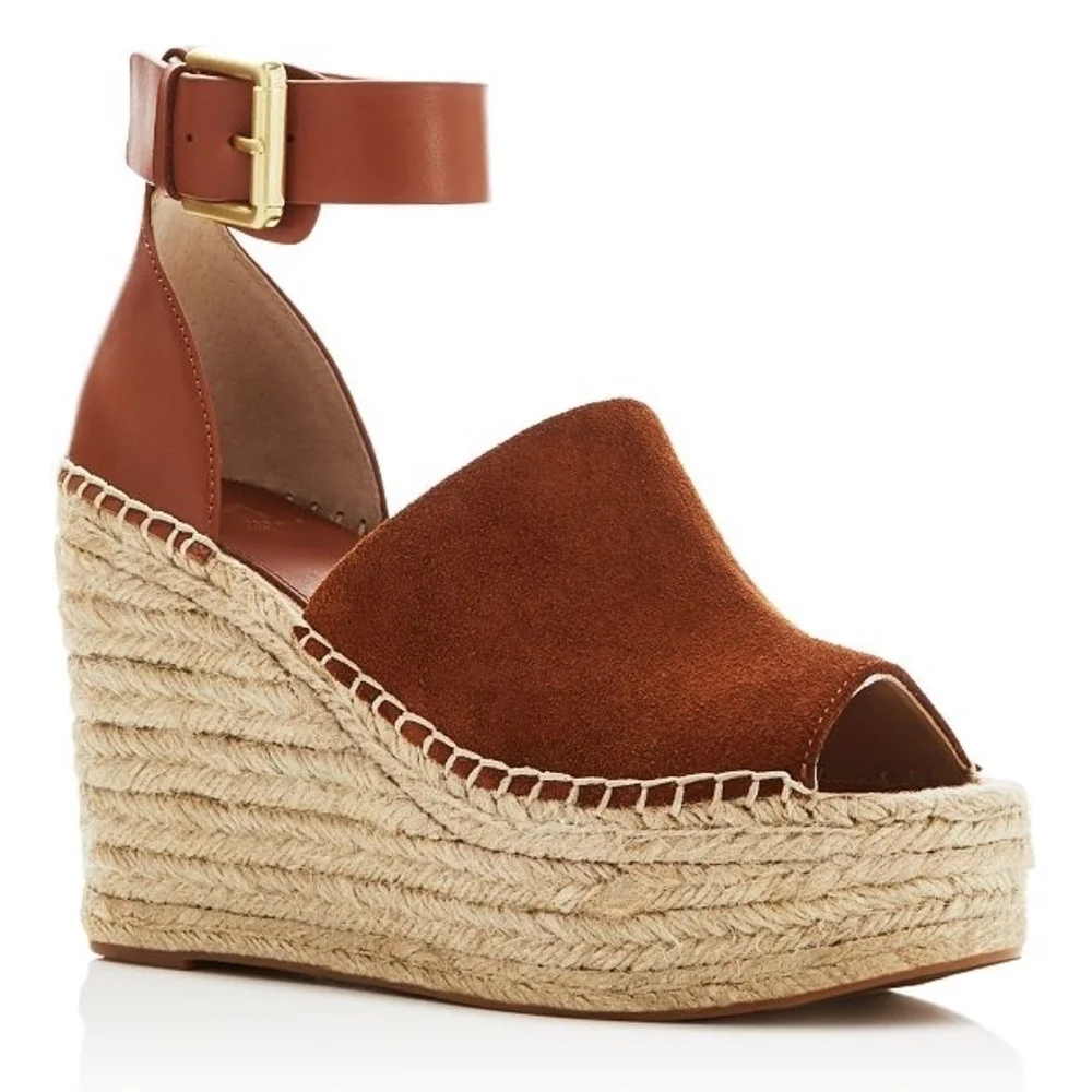 LAST ONE AVAILABLE!! Marc Fisher Ankle Strap Espadrille Platform Wedges Size 10